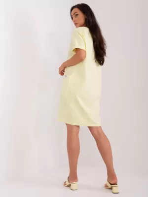 Dámské šaty RUE PARIS RV-SK-8724-1.91 BRIGHT YELLOW