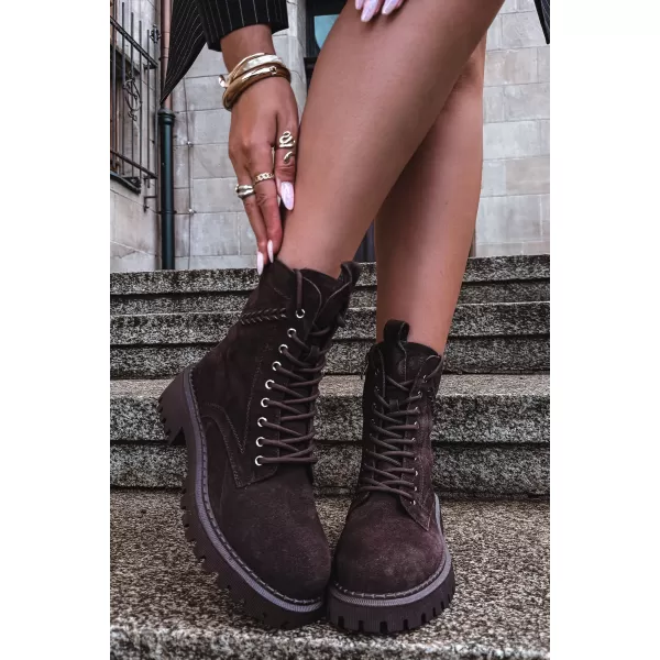  Dámské kotníkové boty D&A JC62-1035 BROWN 