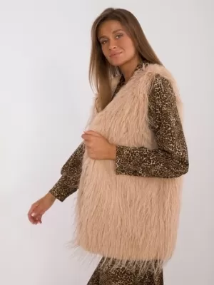 Dámská vesta WOOL FASHION ITALIA AT-KZ-2349-1.49 CAMEL