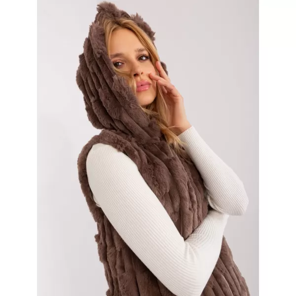  Dámská vesta WOOL FASHION ITALIA AT-KZ-2368-1.07 BROWN 