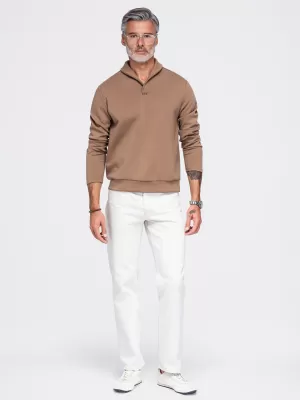 Pánská mikina OMBRE OM-SSNZ-0262 BROWN