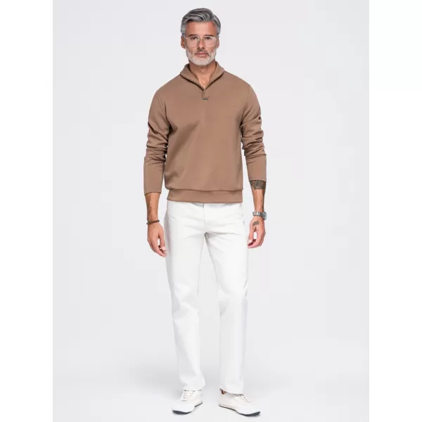  Pánská mikina OMBRE OM-SSNZ-0262 BROWN 