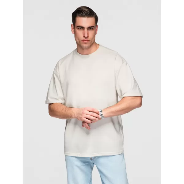  Pánské triko OMBRE OM-TSBC-0291 BLACK/OFF WHITE/PALE OLIVE 