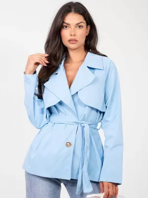 Dámský kabát RUE PARIS IT-PL-FL10069.65 LIGHT BLUE