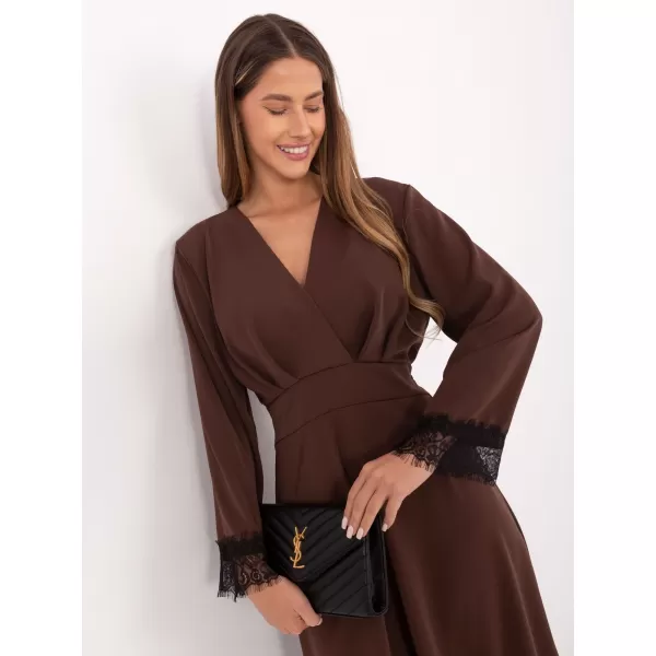  Dámské šaty ITALY MODA MI-SK-92477.18P DARK BROWN 