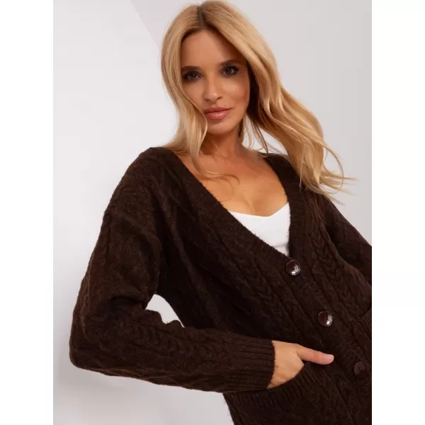  Dámský svetr WOOL FASHION ITALIA AT-SW-2358.31 DARK BROWN 