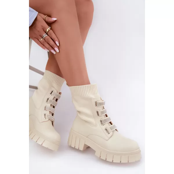  Dámské kotníkové boty BOTO LQ-58 BEIGE 