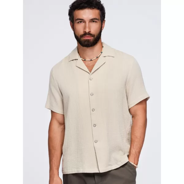  Pánská košile OMBRE OM-SHSS-0223 BEIGE 