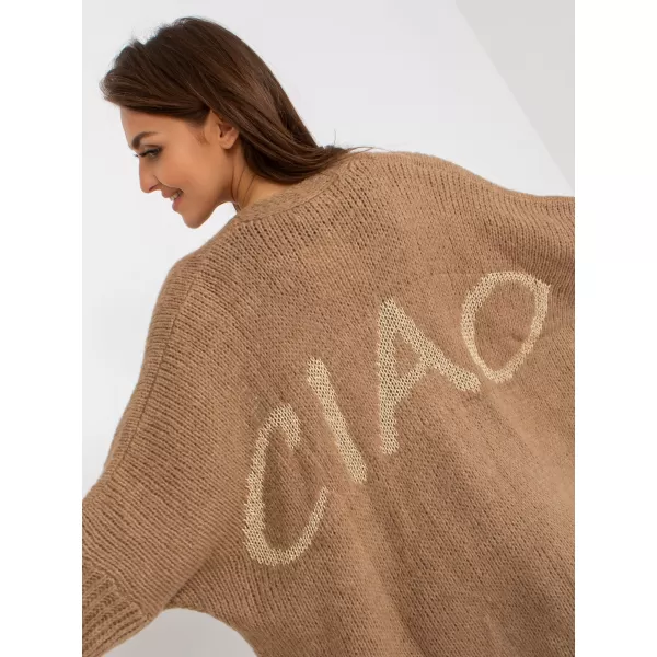  Dámský kardigan OCH BELLA TW-SW-BI-M2201.87 DARK BEIGE 