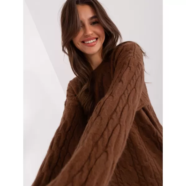  Dámský svetr WOOL FASHION ITALIA AT-SW-2335-1.68P BROWN 