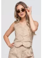 Dámský kabát OMBRE OW-VE-E0009 TAUPE
