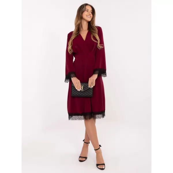  Dámské šaty ITALY MODA MI-SK-92477.18P BURGUNDY 