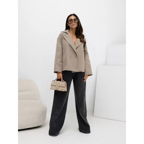  Dámský kabát RUE PARIS IT-KR-FL8897KSM.00 DARK BEIGE 