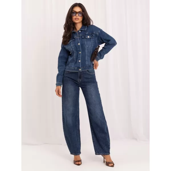  Dámská bunda ITALY MODA IR-KR-G607.84 DARK BLUE 