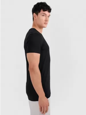 Pánské triko 4F 4FRMM00TTSHM3248 DEEP BLACK