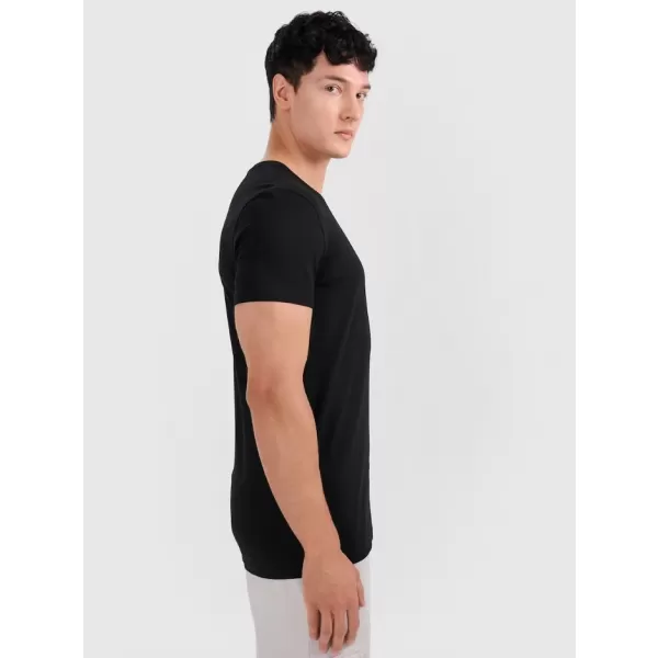  Pánské triko 4F 4FRMM00TTSHM3248 DEEP BLACK 