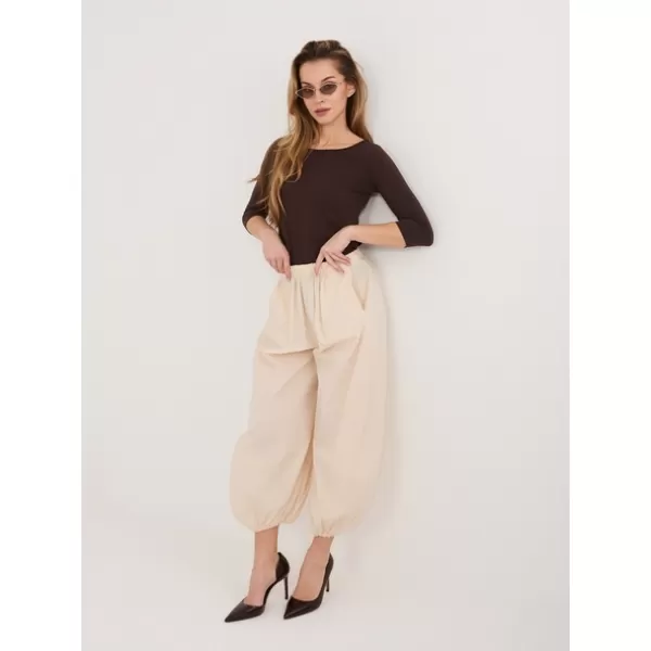  Dámské kalhoty RUE PARIS IT-SP-FL10309.70 LIGHT BEIGE 