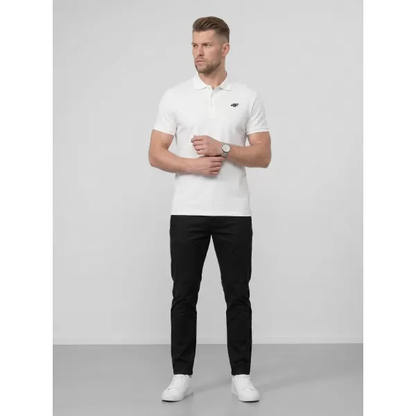  Pánské triko s límečkem 4F 4FWMM00TPTSM0770 WHITE 