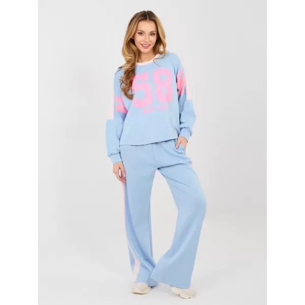  Dámská tepláková souprava RUE PARIS IT-KMPL-22177.21P LIGHT BLUE 