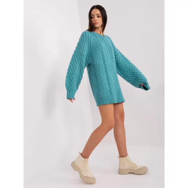  Dámský svetr WOOL FASHION ITALIA AT-SW-2367-2.64P TURQUOISE 