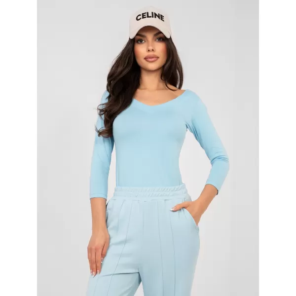  Dámská halenka RUE PARIS RV-BZ-A1190.16 LIGHT BLUE 