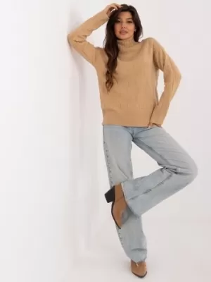 Dámský svetr WOOL FASHION ITALIA AT-SW-2342-1.35 CAMEL