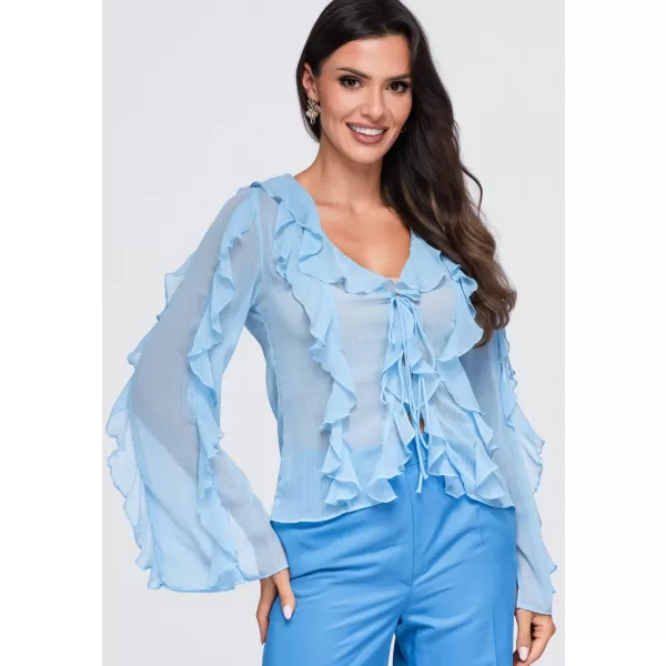  Dámská blůza OMBRE OW-TS-E0078 BLUE 