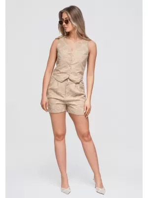 Dámský kabát OMBRE OW-VE-E0009 TAUPE