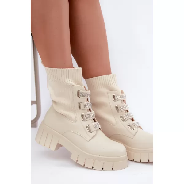  Dámské kotníkové boty BOTO LQ-58 BEIGE 