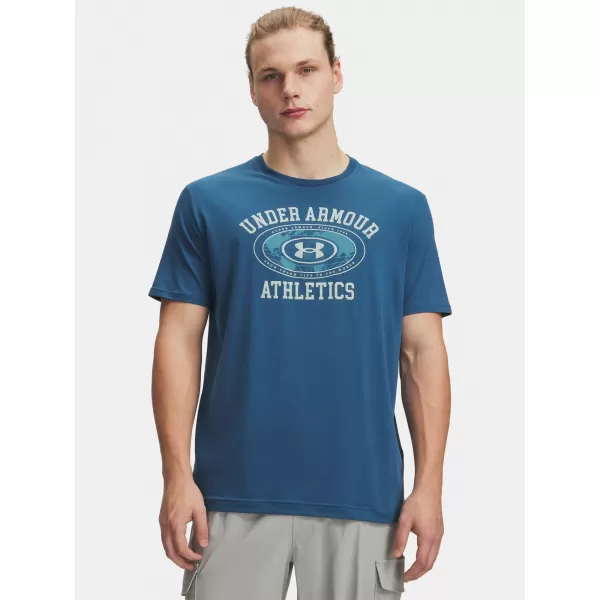  Pánské triko UNDER ARMOUR M 60/40S ARMOR GLOBE SS 6009261-498 MODRÁ 