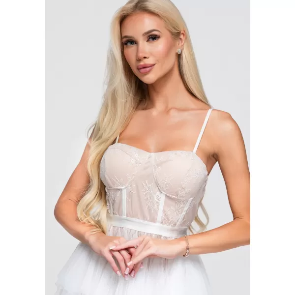  Dámské šaty LARICA LA-OM-DLR398 WHITE/NUDE 