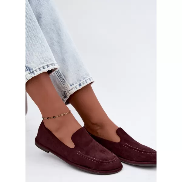  Dámské mokasíny BOTO 9889 BURGUNDY SUEDE 