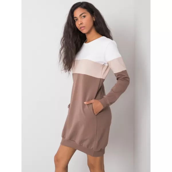  Dámské šaty RUE PARIS RV-SK-5869.04 DARK BROWN 