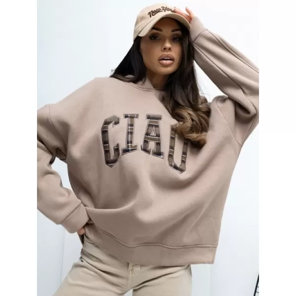  Dámská mikina RUE PARIS RV-BL-A1039.22 DARK BEIGE 