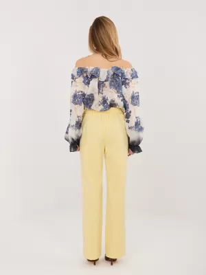 Dámské kalhoty RUE PARIS IT-SP-FL8252-1.90 BRIGHT YELLOW