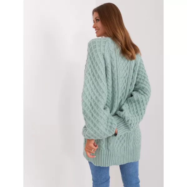  Dámské pletené šaty WOOL FASHION ITALIA AT-SW-2367-2.64P MINT 
