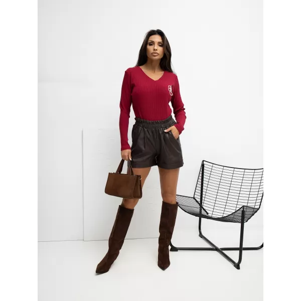  Dámská halenka RUE PARIS RV-BZ-A1057.15P BURGUNDY 