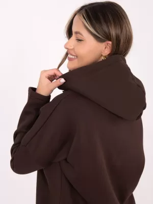 Dámská mikina RUE PARIS RV-BL-4858-1.99P DARK BROWN