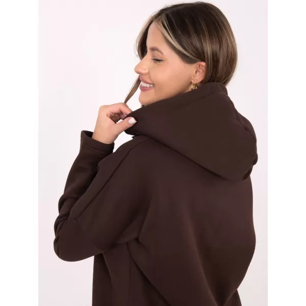  Dámská mikina RUE PARIS RV-BL-4858-1.99P DARK BROWN 