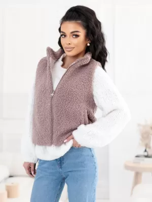 Dámská vesta FACTORY PRICE CS-KZ-1403.00P DARK BEIGE
