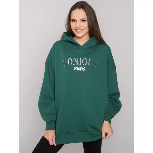  Dámská mikina RUE PARIS RV-BL-7357.35X DARK GREEN 