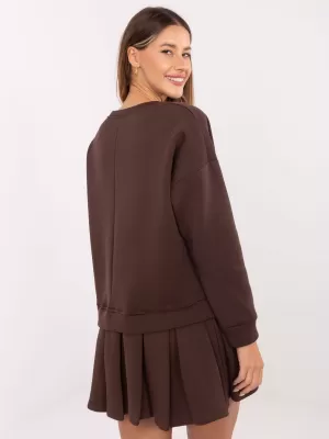 Dámské šaty RUE PARIS MI-SK-3249.98 DARK BROWN
