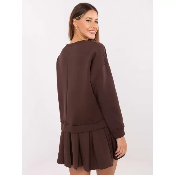  Dámské šaty RUE PARIS MI-SK-3249.98 DARK BROWN 