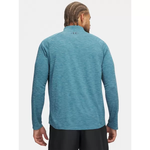  Pánské triko UNDER ARMOUR TECH TEXTURED 1/2 ZIP 1382797-466 MODRÁ 