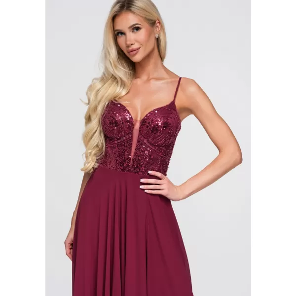  Dámské šaty LARICA LA-OM-DLR374 MAROON 