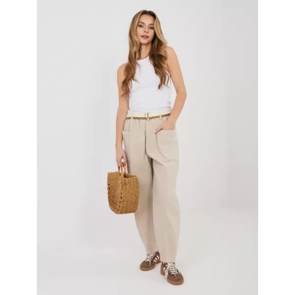  Dámské kalhoty RUE PARIS IT-SP-FL9665.14 LIGHT BEIGE 
