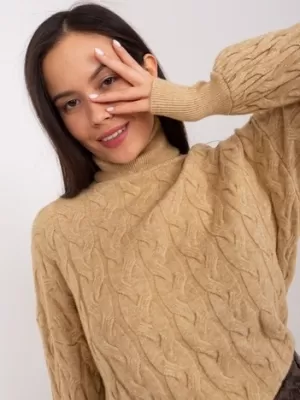 Dámský svetr WOOL FASHION ITALIA AT-SW-2348.95 CAMEL