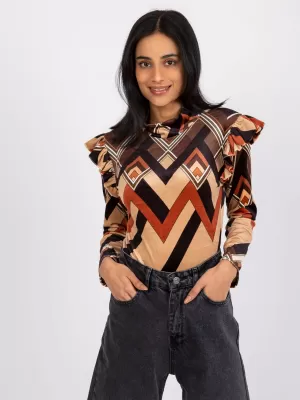 Dámská halenka ITALY MODA DHJ-BZ-6533C-1.81P BLACK AND BEIGE