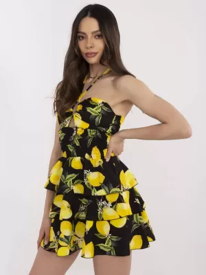Dámské šaty ITALY MODA MI-SK-23708.60 BLACK AND YELLOW