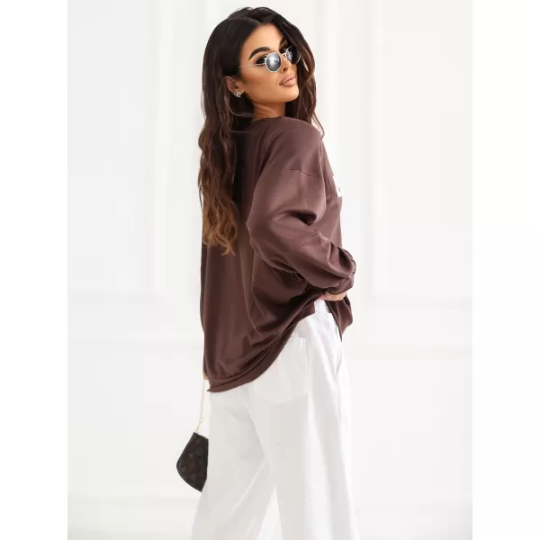  Dámská mikina RUE PARIS RV-BL-A1221.13 DARK BROWN 